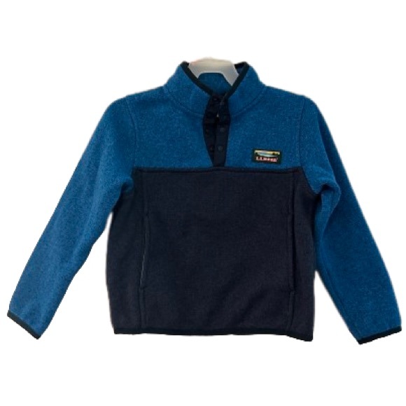 Llbean kids sweater fleece 1/4 snap - Picture 1 of 5